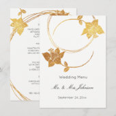 ホワイトデリケート金ゴールドフローラ結婚のイベントメニュー メニュー (正面/裏面)