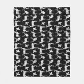 ホワイトデ素朴アオンブラックフリースブランケット フリースブランケット (正面)