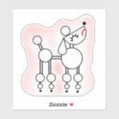 ホワイトトイカスタムプードルのビニール切り シール (シート)