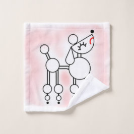 ホワイトトイプードルウォッシュタオルフランネル ウォッシュタオル