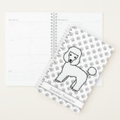 ホワイトトイプードルキュートな漫画の犬と文字 プランナー手帳 (ディスプレー)