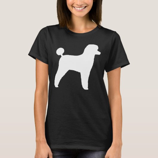 ホワイトトイプードルシルエットS Tシャツ (正面)