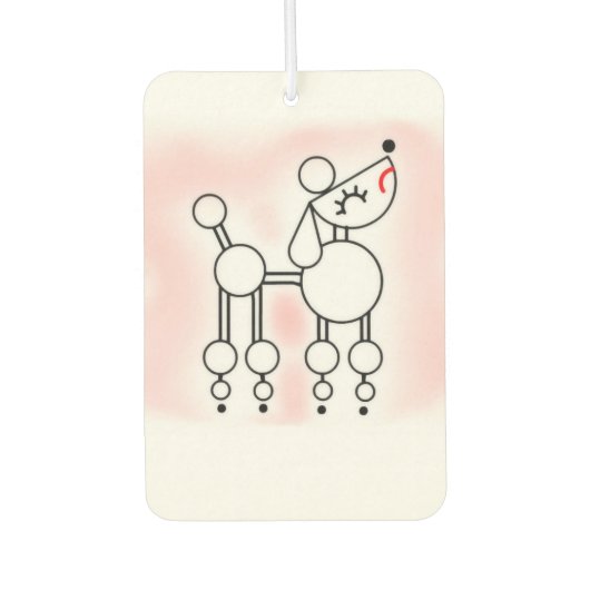 ホワイトトイプードルノベルティエアーフレッシュナー カーエアーフレッシュナー (正面)