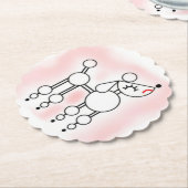 ホワイトトイプードル紙コースター ペーパーコースター (アングル)