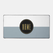 ホワイトトップ石板カラーブロックはっきりしたブラック文字円 デスクマット (正面)