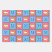 ホワイトトナカイカラフルの色々なクリスマスセット ラッピングペーパーシート (正面3)