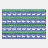 ホワイトトナカイカラフルの色々なクリスマスセット ラッピングペーパーシート (正面2)