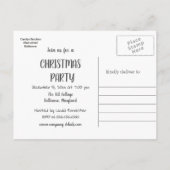 ホワイトトナカイChalkboard年間クリスマスパーティー 案内ポストカード (裏面)