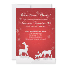 ホワイトトナディアアンドスノーフレークスホリデーパーティー招待状