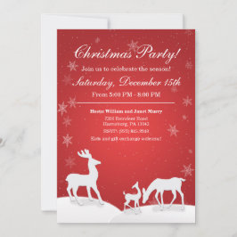 ホワイトトナディアアンドスノーフレークスホリデーパーティー招待状 招待状
