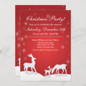 ホワイトトナディアアンドスノーフレークスホリデーパーティー招待状 招待状 (正面/裏面)