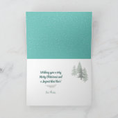 ホワイトトラック4x4とシェットランド・ シープドッグ、雪のクリスマス シーズンカード (内部)