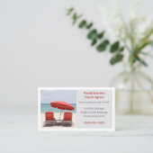 ホワイトトラベルエージェントエージェンシーレッドビーチチェア 名刺 (スタンド正面)