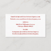 ホワイトトラベルエージェントエージェンシーレッドビーチチェア 名刺 (裏面)