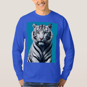 ホワイトトラポップ・アートのガーアート – 激しいカラフル野生猫 Tシャツ
