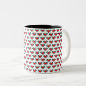 ホワイトトリカラーハートクラシックMag, 325 ml ツートーンマグカップ (正面右)