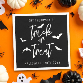 ホワイトトリックまたはハロウィーンでスクリプトを処理こうもり スタンダードカクテルナプキン