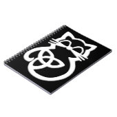 ホワイトトリニティノットケルト猫ノート ノートブック (左側)