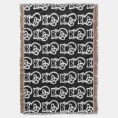 ホワイトトリニティノットケルト猫ブランケット スローブランケット (正面縦)