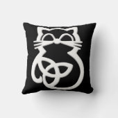 ホワイトトリニティノットケルト猫装飾用クッション クッション (裏面)