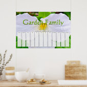 ホワイトトリリウムカスタム日カレンダー ポスター (キッチン)