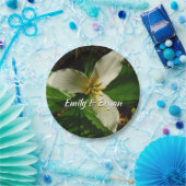 ホワイトトリリウムフラワー春ワイルドフラワー ペーパープレート (パーティー)