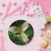 ホワイトトリリウムフラワー春ワイルドフラワー ペーパープレート (パーティー)