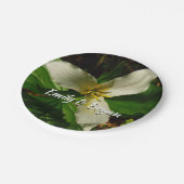 ホワイトトリリウムフラワー春ワイルドフラワー ペーパープレート (アングル)