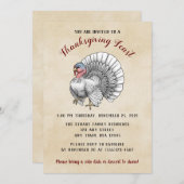 ホワイトトルコサンクスギビングディナー招待状 招待状 (正面/裏面)