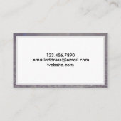 ホワイトトレンディーグリッターヘア&爪、 ネイルサロン モダン 名刺 (裏面)