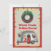 ホワイトトレーラーゴミのクリスマスパーティの招待状 招待状 (裏面)
