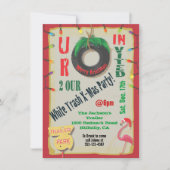 ホワイトトレーラーゴミのクリスマスパーティの招待状 招待状 (正面)