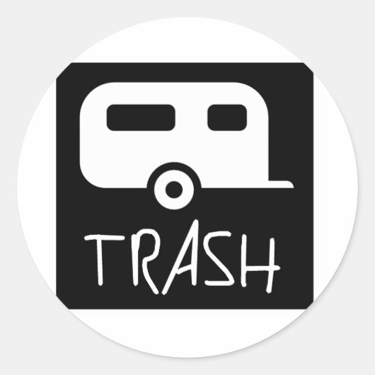 ホワイトトレーラーパークゴミ可哀ばかレッドネック ラウンドシール (正面)
