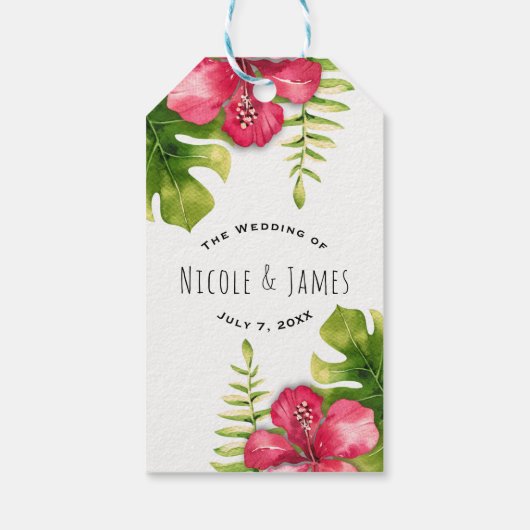 ホワイトトロピカルハイビスカス離れス結婚式の引き出物 ギフトタグ (裏面)