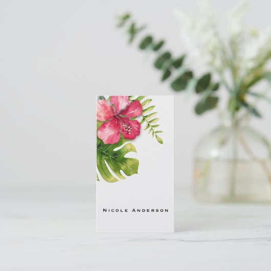 ホワイトトロピカルハイビ離れスカスシッエレガントクフローラ 名刺 (スタンド正面)
