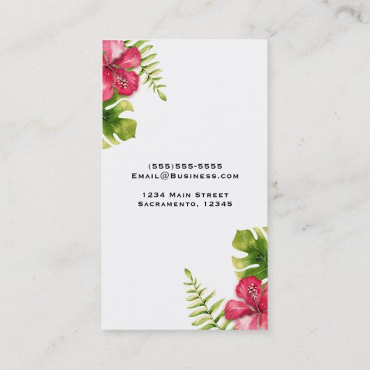 ホワイトトロピカルハイビ離れスカスシッエレガントクフローラ 名刺 (裏面)