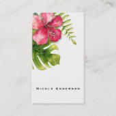 ホワイトトロピカルハイビ離れスカスシッエレガントクフローラ 名刺 (正面)