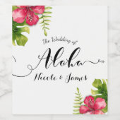 ホワイトトロピカル離れハイビスカスシッ結婚クズワイン ワインラベル (シングルラベル)