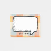 ホワイトトークおもしろいバブルプレイドクリームオレンジ色 ポストイット (正面)