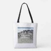 ホワイトトートバッグ – 砂の中の2ハート トートバッグ (裏面)