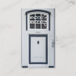 ホワイトドアの注意開おもしろい点をノックする 名刺