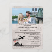 ホワイトドイツパスポート結婚式招待状 招待状 (正面/裏面)