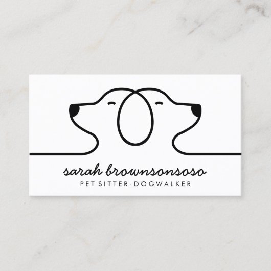 ホワイトドッグのロゴピッターの獣医 名刺 (正面)