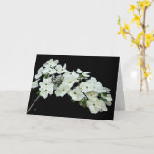 ホワイトドッグウッドフローラオンブラックすべての行事 空白の カード (黄色い花)