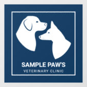 ホワイトドッグシルエットOn Blue – 獣医クリニック ウィンドウサイン (シート)