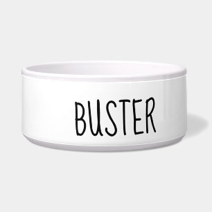 ホワイトドッグボウル名ブラック文字 ボウル
