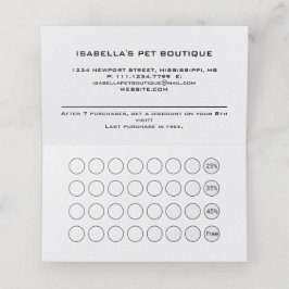 ホワイトドッグポーオンブラックペットグルーミングサービス ロイヤリティカード