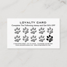 ホワイトドッグポーオンブラックペットグルーミングサービス ロイヤリティカード