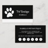 ホワイトドッグポーオンブラックペットグルーミングサービス ロイヤリティカード (正面/裏面)