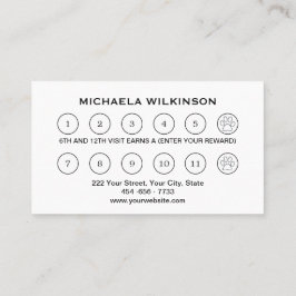 ホワイトドッグポーオンブラックペットグルーミングサービス ロイヤリティカード